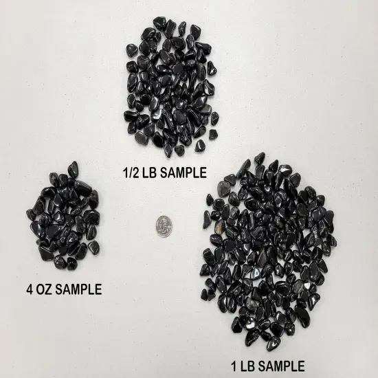 Small Tumbled Black Onyx Crystals - 1/4 inch to 1 inch - Bulk Tumbled Stones {4}