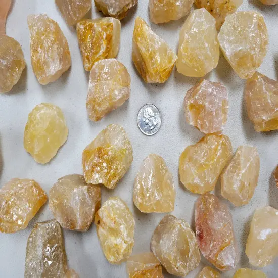 Raw Golden Healer Quartz Crystal Stones {3}