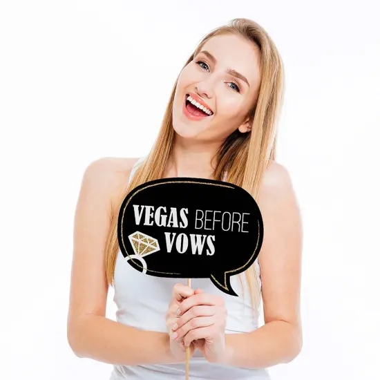 Big Dot of Happiness Vegas Before Vows - Las Vegas Bridal Shower or Bachelorette Party Photo Booth Props Kit - 20 Count {4}