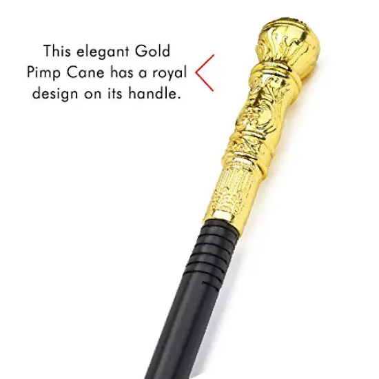 Gold Costume Walking Cane Elegant Prop Stick Dress Canes Costume Accessories for Adults and Kids {5}