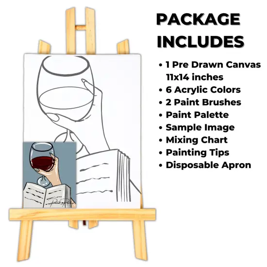 "Unwind" DIY Canvas Art Kit, Adult Beginner, Acrylic Paint Size 11x14 inch {2}