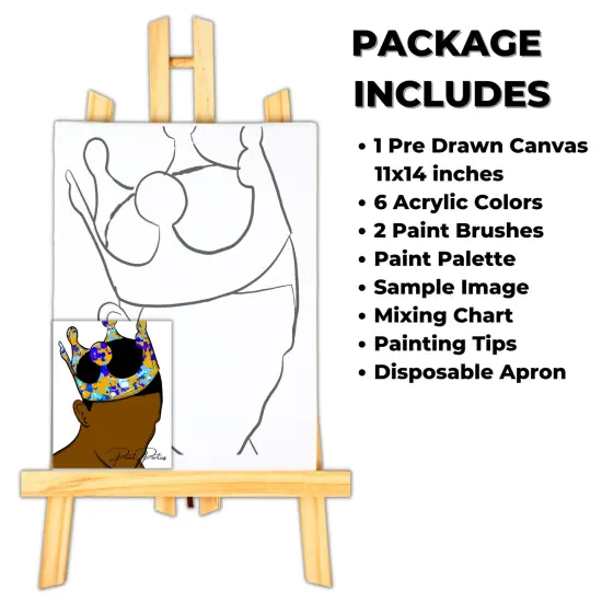 "Prince Wearing Crown" DIY Canvas Art Kit for Adults Beginner, Acrylic Paint Size 11x14 inch {2}