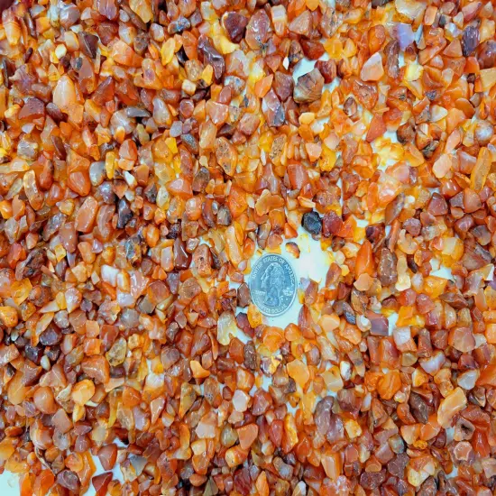 Tumbled Carnelian Crystal Chips Bulk {3}