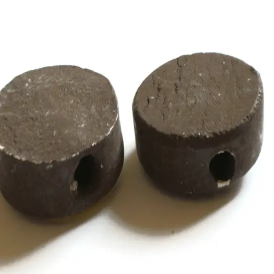 2 40mm Brown Ceramic Macrame Eye Beads {4}