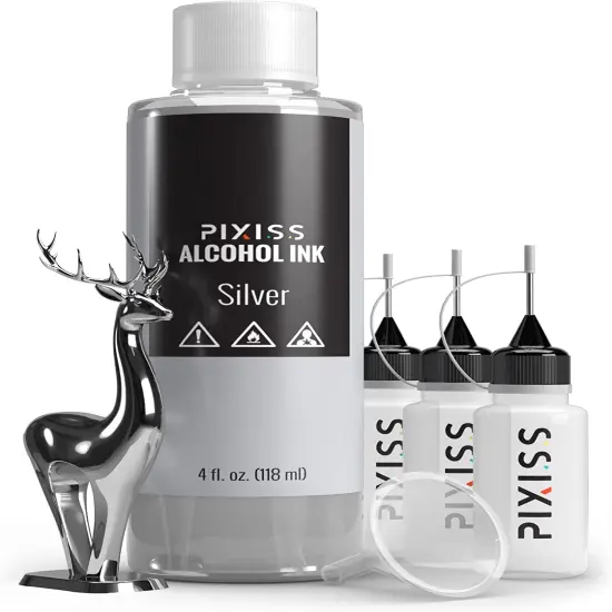 Pixiss Metallic Silver Alcohol Ink for Resin 4oz {1}