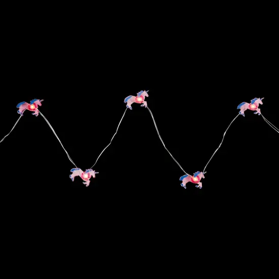 Northlight LED Pink Unicorn Fairy Lights - Warm White - 2.75' Silver Wire - 10ct {4}