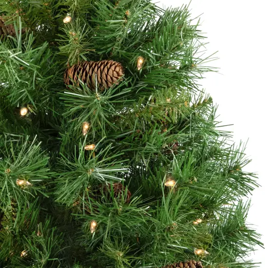 Northlight Pre-Lit Full Dakota Pine Artificial Christmas Tree - 4' - Clear Lights Green {4}