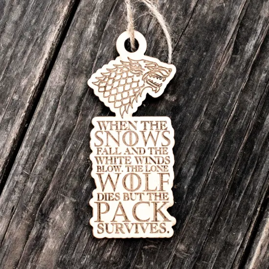 Ornament - When the Snows Fall - Raw Wood 2x4in {5}