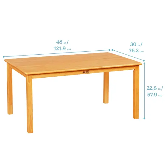30in x 48in Rectangular Hardwood Table with 22in Legs, Kids Furniture Honey {2}