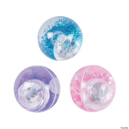 Mini Light-Up Glitter Bouncy Balls - 12 Pc. {2}
