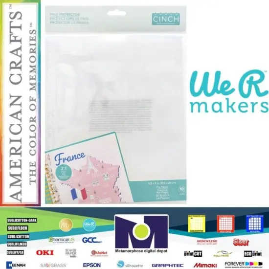 We R Memory Keepers Cinch Page Protectors 8.5"X11" 10/Pkg 60000693 By American Crafts {1}