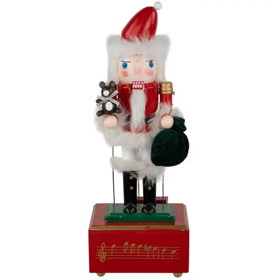 Northlight Animated and Musical Santa Christmas Nutcracker with Bear - 12" Red {1}