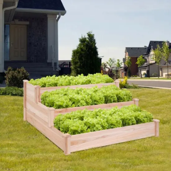 3 Tier Wooden Raised Garden Flower Vegetables Bed {2}