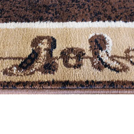 Masada Rugs Cowboy Boot Area Rug - Design L 375 Brown {3}