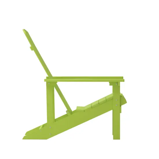 Merrick Lane Set of 4 Riviera All-Weather Poly Resin Wood Adirondack Chairs White {10}