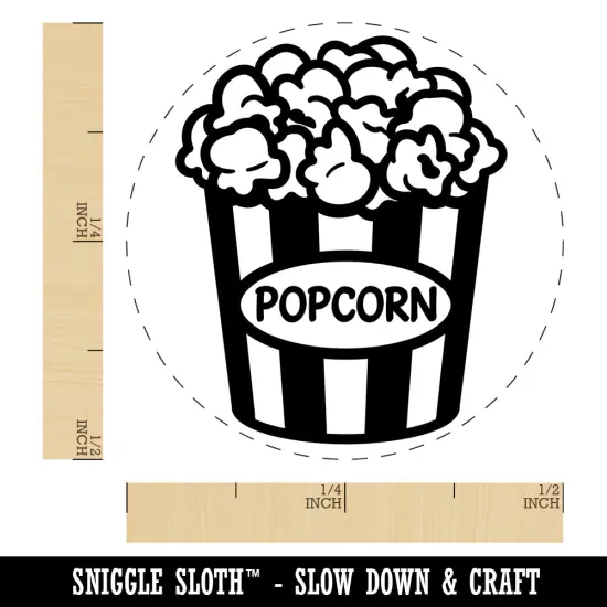 Big Bucket of Popcorn Movie Theater Self-Inking Rubber Stamp for Stamping Crafting Planners Black {1}
