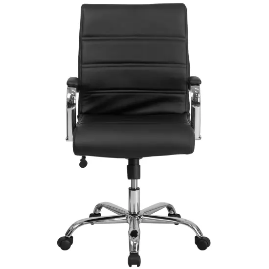 Merrick Lane Milano Contemporary Mid-Back Home Office Chair with Padded Arms {3}