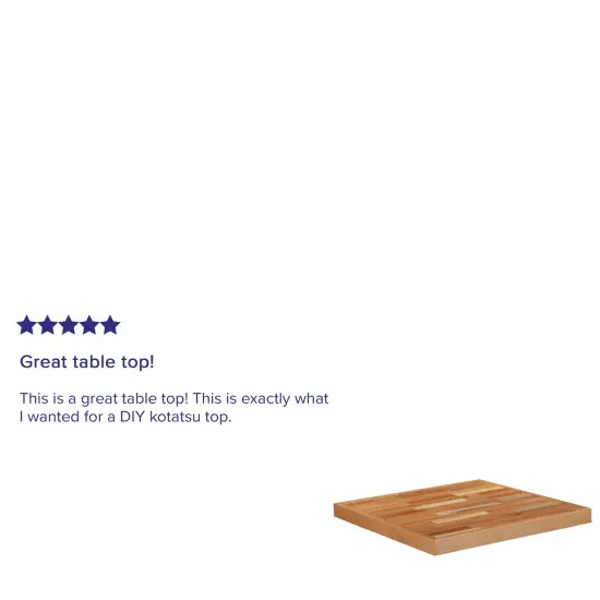 Emma and Oliver Square Butcher Block Style Table Top - Restaurant Table Top {5}