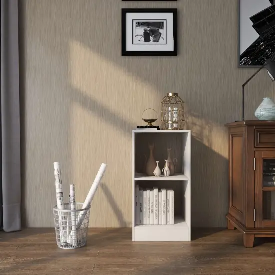 2 Pieces 2-tier Bookcase Set with Anti-toppling Device {5}