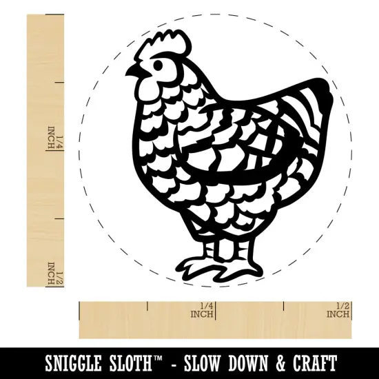 Barred Plymouth Rock Chicken Self-Inking Rubber Stamp for Stamping Crafting Planners Dry Pad (No Ink) {1}