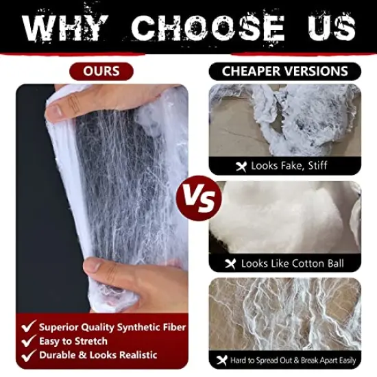 900 sqft Spider Webs Halloween Decorations Bonus with 30 Fake Spiders, Super Stretch Cobwebs for Halloween Indoor and Outdoor Party Supplies {6}