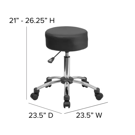 Emma and Oliver Medical Ergonomic Stool with Chrome Base Black {5}
