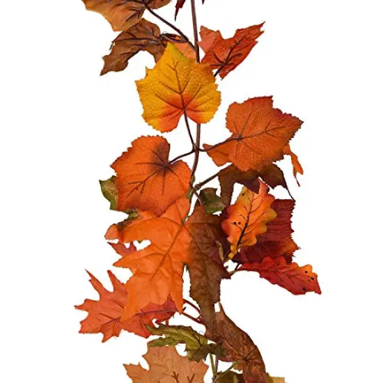 2 Pack Fall Maple Garland - 5.9ft/Piece Artificial Fall Foliage Garland Colorful Autumn Decor for Home Wedding Party (Mixed Color) {3}