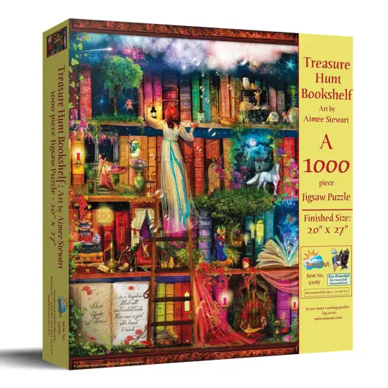 Sunsout Treasure Hunt Bookshelf 1000 pc Jigsaw Puzzle 51067 {3}