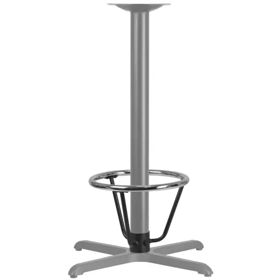 Emma and Oliver Bar Height Table Base Foot Ring with 3.25'' Column Ring - 16'' Diameter Silver {3}