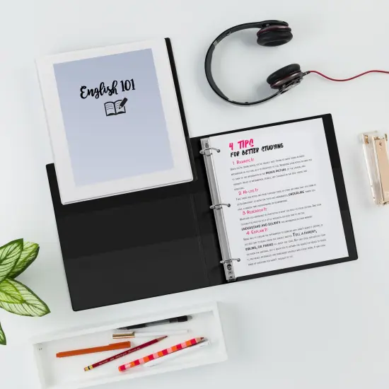 Avery Heavy-Duty Dual Color 3 Ring Binder, 1/2 Inch Slant Rings, White/Black View Binder (17880) {6}