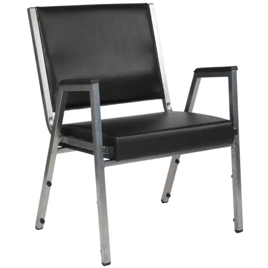 Emma and Oliver 1000 lb. Rated Antimicrobial Bariatric medical Guest Arm Chair Black Vinyl {1}