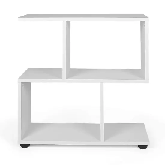 24 Inch 3-Tier Geometric Bookshelf with Thick Foot Pads {1}