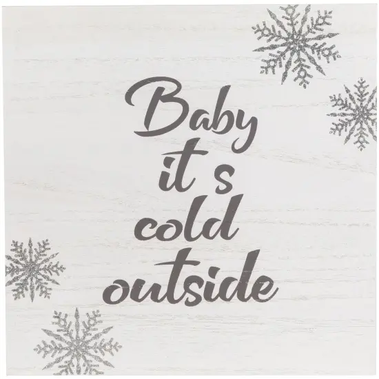 Northlight 11.75" Glittered "Baby It's Cold Outside" Christmas Wall Sign White {1}