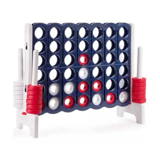 3.5 Feet Tall Jumbo 4 to Score Giant Game Set with 42 Jumbo Rings Grey {4}