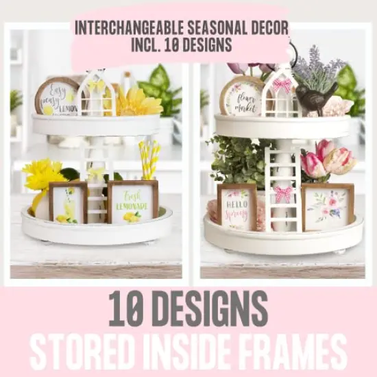 The Ultimate Farmhouse Fall Tiered Tray Decor Set - Beautiful Year Round Seasonal & Halloween Holiday Decoration Bundle - The Perfect Christmas Centerpiece Design for Home & Kitchen Decor {4}