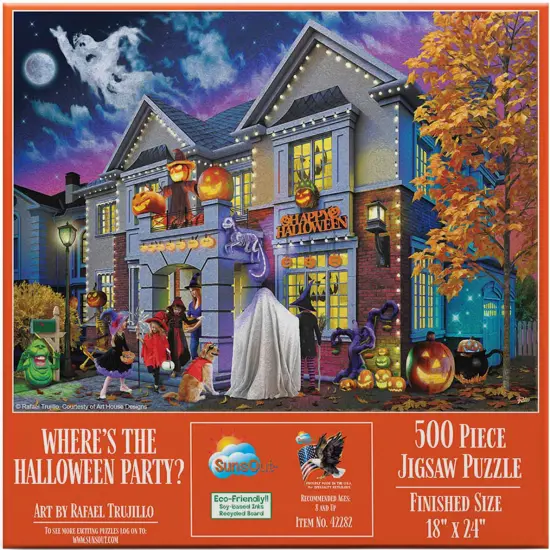 Sunsout Where's the Halloween Party 500 pc Halloween Jigsaw Puzzle 42282 {4}