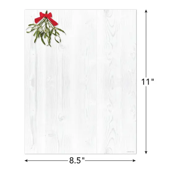 Great Papers! Barnwood Mistletoe Holiday Letterhead, Invitations, and Announcements, Printer Friendly 8.5" x 11", 50PK {5}