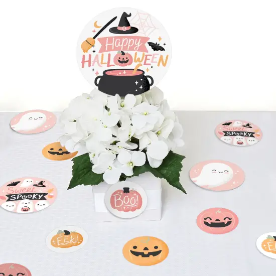 Big Dot of Happiness Pastel Halloween - Pink Pumpkin Party Giant Circle Confetti - Party Decorations - Large Confetti 27 Count {7}