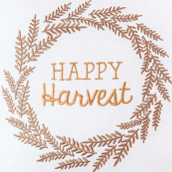 Happy Harvest Embroidered Fall Small/Petite Accent Pillow, 10" x 10" {4}