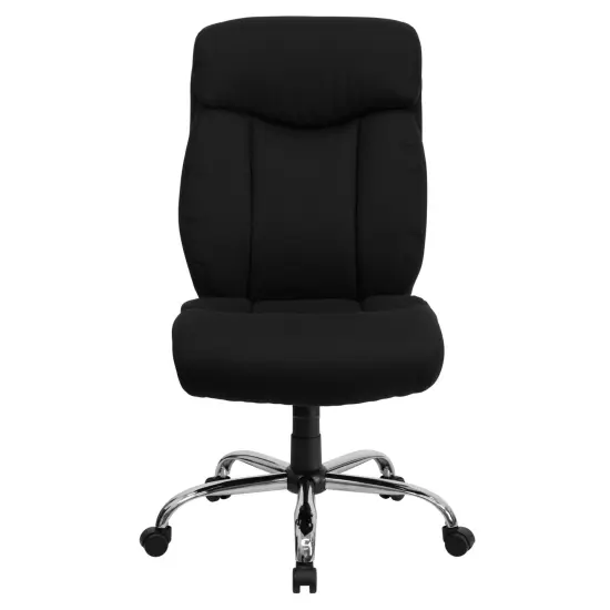 Emma and Oliver 400 lb. Big & Tall High Back Full Headrest Ergonomic Office Chair w/ Chrome Base Black Fabric {3}