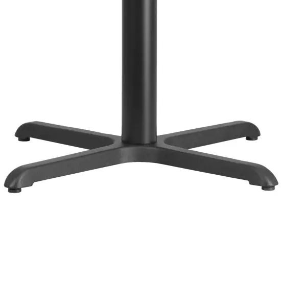 Emma and Oliver 30'' x 30'' Restaurant Table X-Base with 3'' Dia. Table Height Column Black {4}