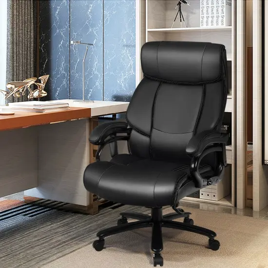 PU Leather Massage Office Chair with Thick Foam Cushion {2}