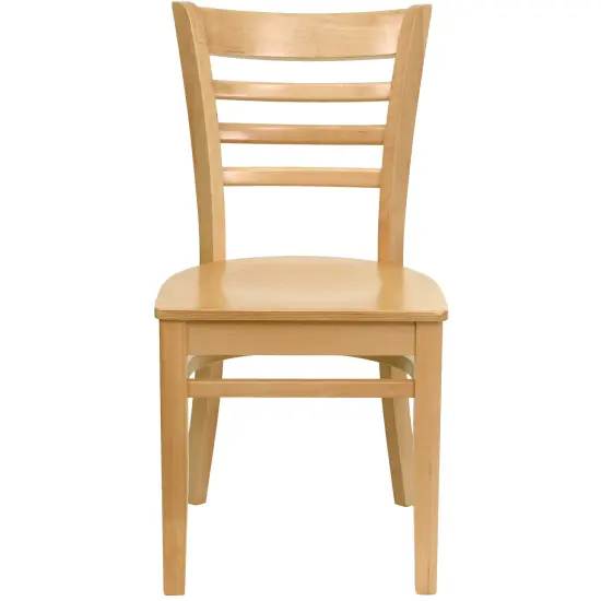 Emma and Oliver Ladder Back Wooden Restaurant Dining Chair NaturalSeat/Natural {3}