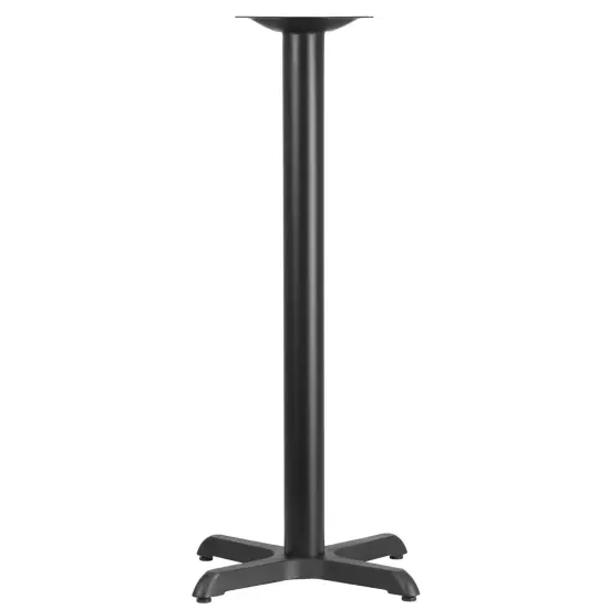 Emma and Oliver 22'' x 22'' Restaurant Table X-Base with 3'' Dia. Bar Height Column Black {1}