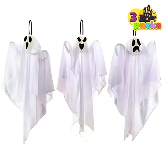 JOYIN 3 Pack Halloween Party Decoration 25.5" Hanging Ghosts, Cute Flying Ghost for Front Yard Patio Lawn Garden Party D&eacute;cor and Holiday Decorations {1}