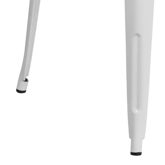 Emma and Oliver Commercial Grade 30" Round Colorful Metal Indoor-Outdoor Dining Table White {6}