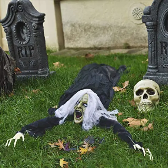 FUN LITTLE TOYS Halloween Décor Groundbreaker Zombie, Scary Outdoor Halloween Decoration {6}