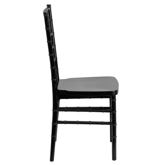 Emma and Oliver 2 Pack PREMIUM Resin Stacking Chiavari Chair Black {5}
