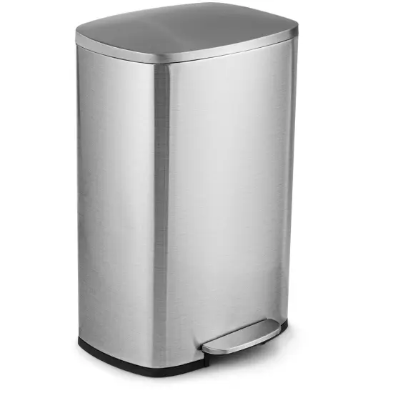 13.2 Gallon Stainless Steel Trash Garbage Can with Bucket {4}