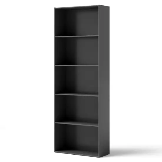 5-Tier Modern Bookcase with Open Storage Shelves and Durable MDF Frame White {9}